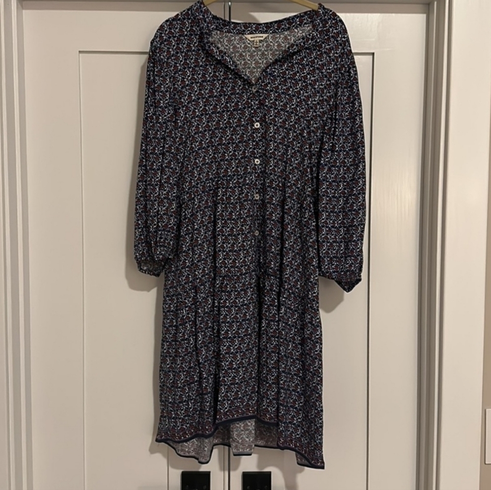 Max Studio Button Up Blue Floral Dress - Picture 2 of 2